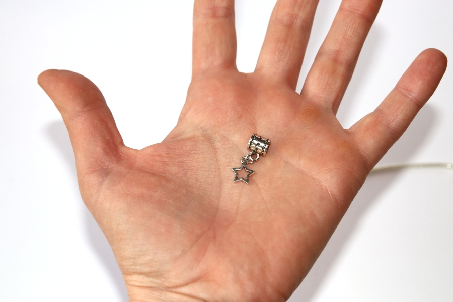Korálek Fashion Jewerly - Přívěsek Pěticípá hvězdička - obrys, Obloha, Přání, Noc, Štěstí, Star 3092