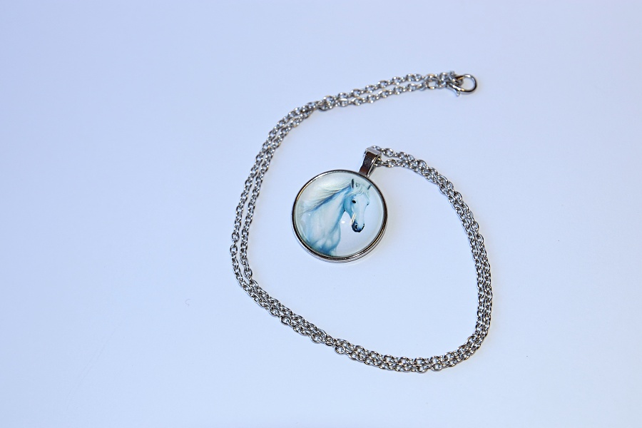 Řetízek Fashion Jewerly - Amulet Bílý kůň, Čistá krása, White horse and spirit 3178