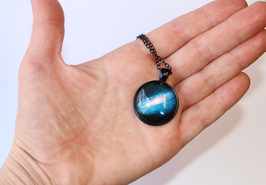Řetízek Fashion Jewerly - Amulet Galaxie ve Vesmíru, Nebula, Spirála v nekonečnu, Love Space 3193
