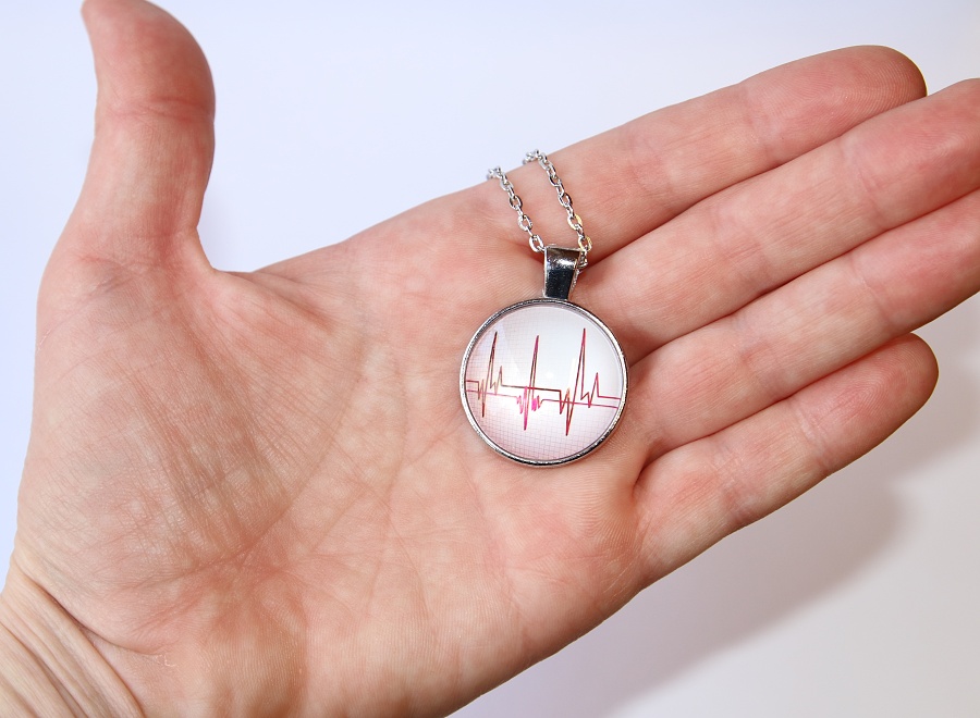 Řetízek Fashion Jewerly - Amulet Srdeční tep, Frekvence Srdce, Zdraví, Heartbeat 3194