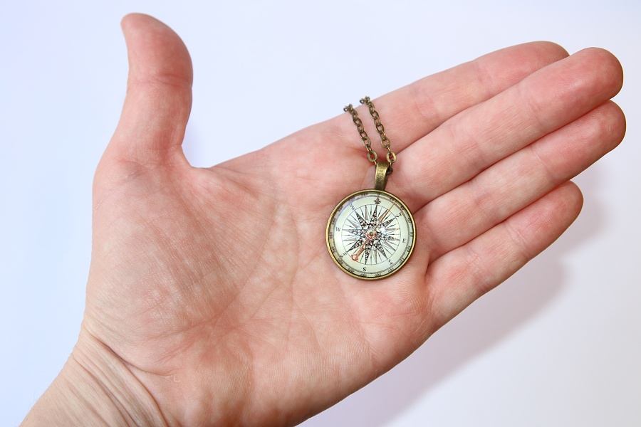 Řetízek Fashion Jewerly - Amulet Kompas, Vím kde je můj směr, Jdu si za svým cílem, Dobrodružství 3195