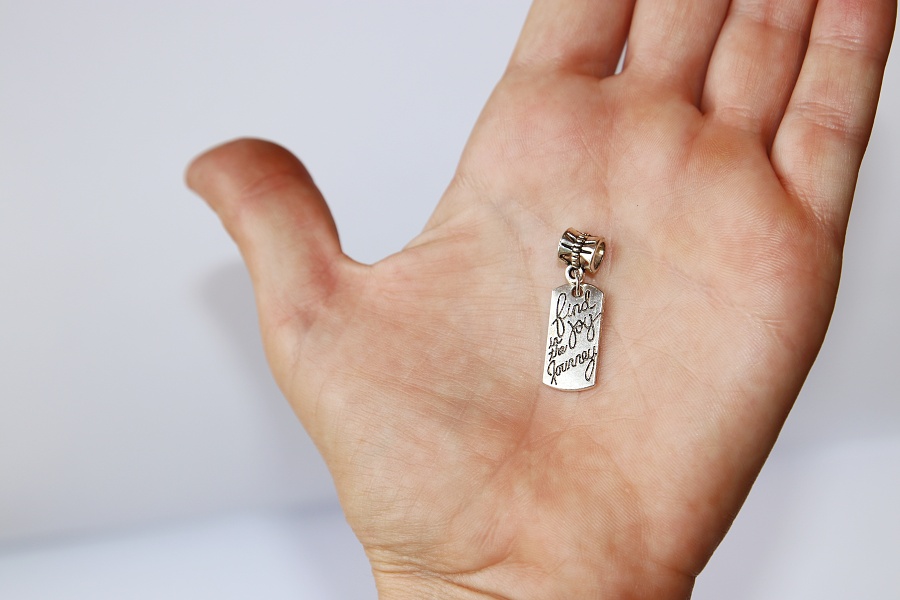 Korálek Fashion Jewerly - Přívěsek Známka, Štítek Find Joy in the Journey, Cestování, Radost Štěstí, Joy 3229