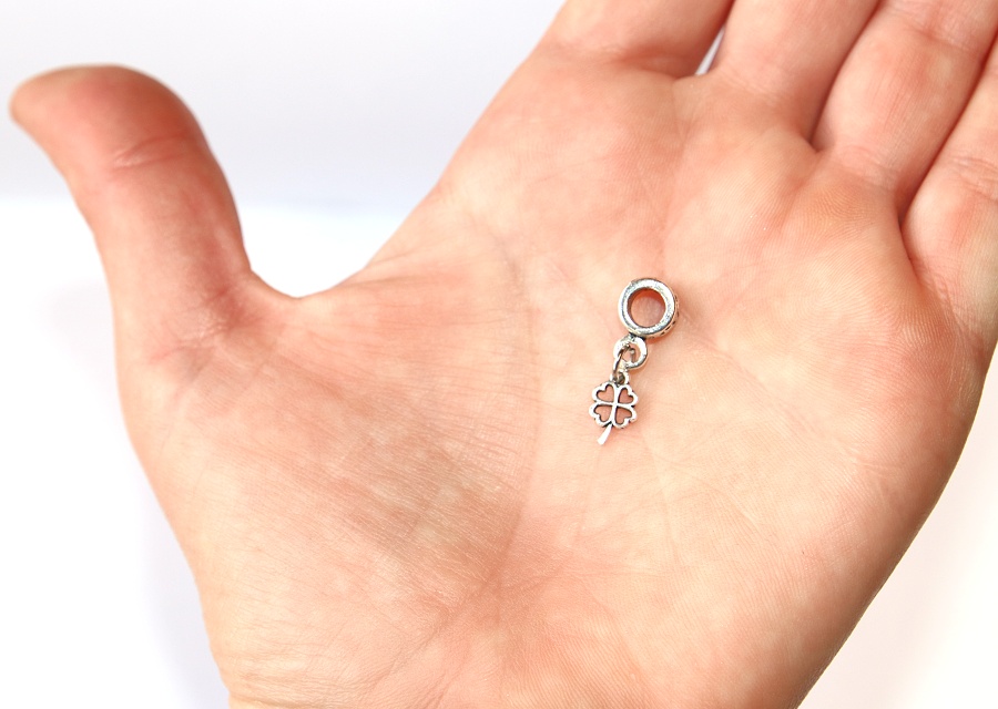 Korálek na náramek Fashion Jewerly - Přívěsek Čtyřlístek pro štěstí, Radost, Příroda, Cloverleaf 3261