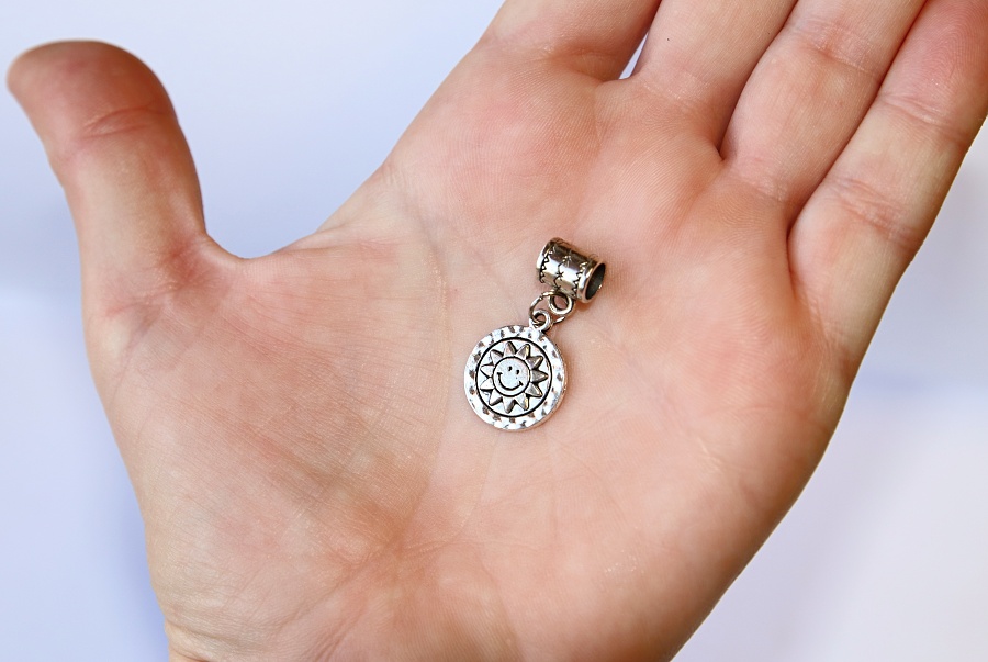 Korálek na náramek Fashion Jewerly - Přívěsek Slunce, Radost, Příroda, Smajlík, Úsměv, Funny Sun 3278