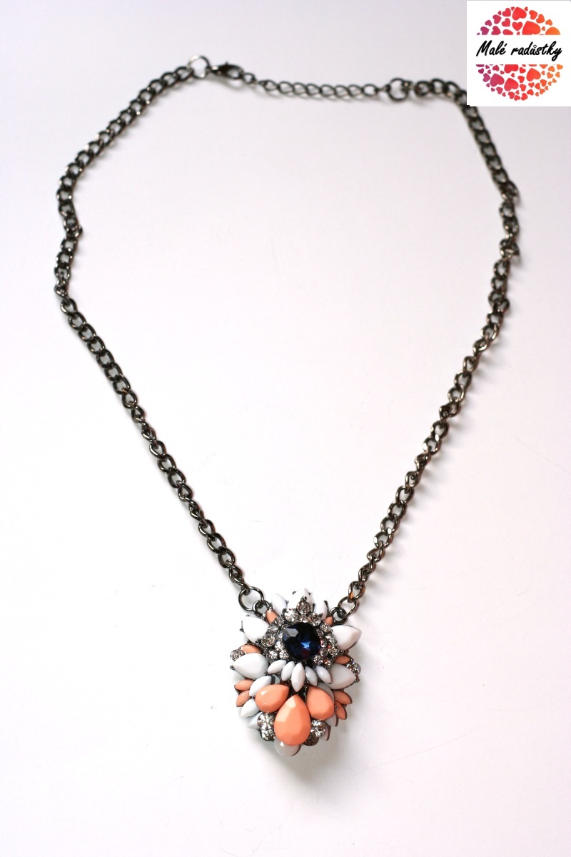 Náhrdelník Fashion Jewerly - Vintage neonový světlý s modrým kamenem 030