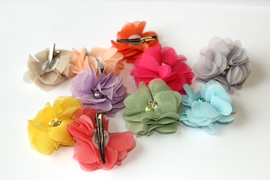 MR Sponka do vlasů s Kytičkou - Květinka s kamínky a korálky pro princeznu i královnu :) 3355