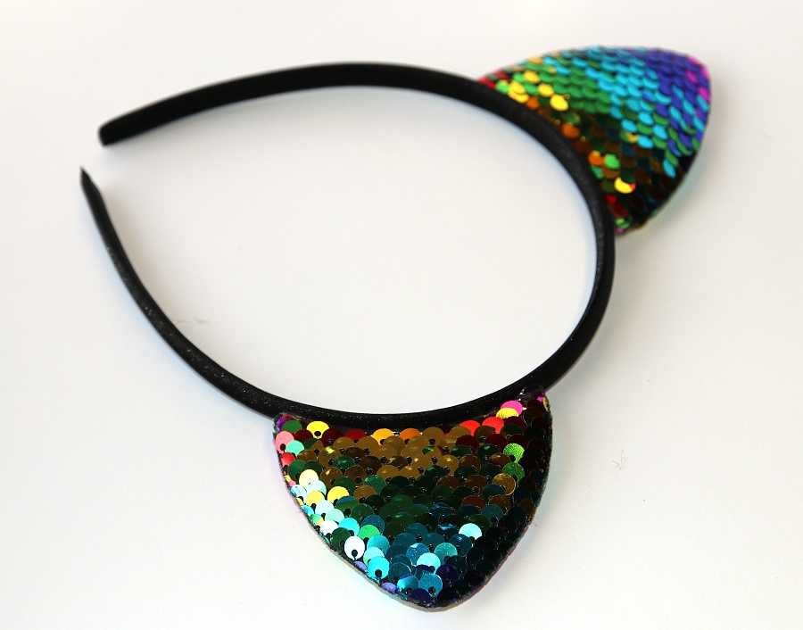 Čelenka Dětská, Dívčí Fashion Jewerly - Třpytivá Kočka, Ouška s flitry, Malá princezna 3404