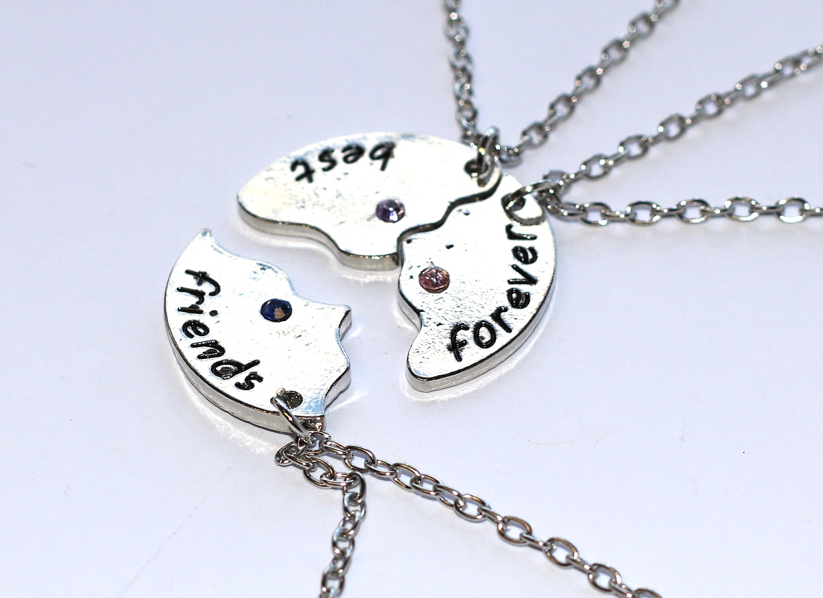 3ks Řetízky Fashion Jewerly - Nejlepší přátelé, Kulaté Puzzle, Nerozlučná trojice, Biggest love with three of us 3512