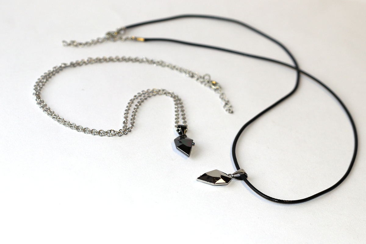 2ks Řetízky párové Fashion Jewerly - Srdce na dvě části, Magnetek je přitahuje k sobě, Miluji Tě!, Love you forever 3520