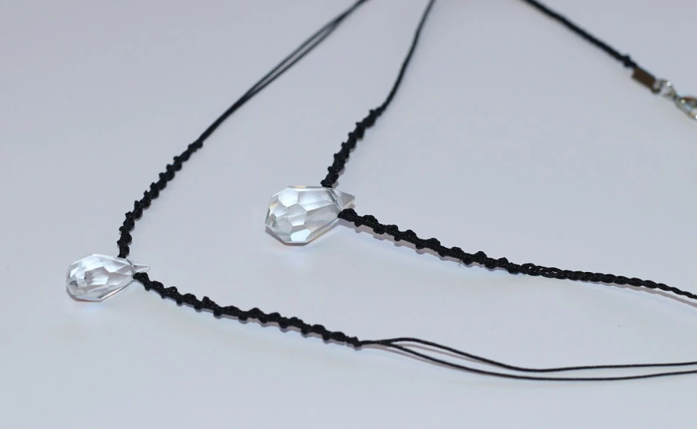 JoyKa Náhrdelník Drhaný - Choker se skleněným Křišťálem, Dvě velikosti, Můj Nejoblíbenější, Be The Best of Yourself 3671