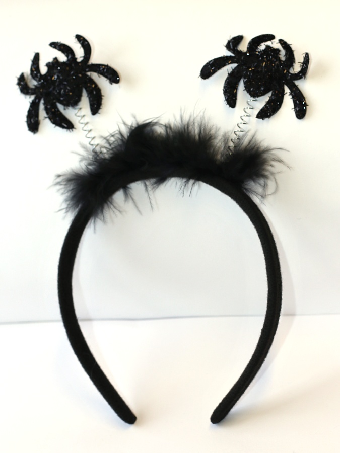 Čelenka černá, Fashion Jewerly - Třpytivý Pavouk, Kostým, Masopust, Oslava života 3750