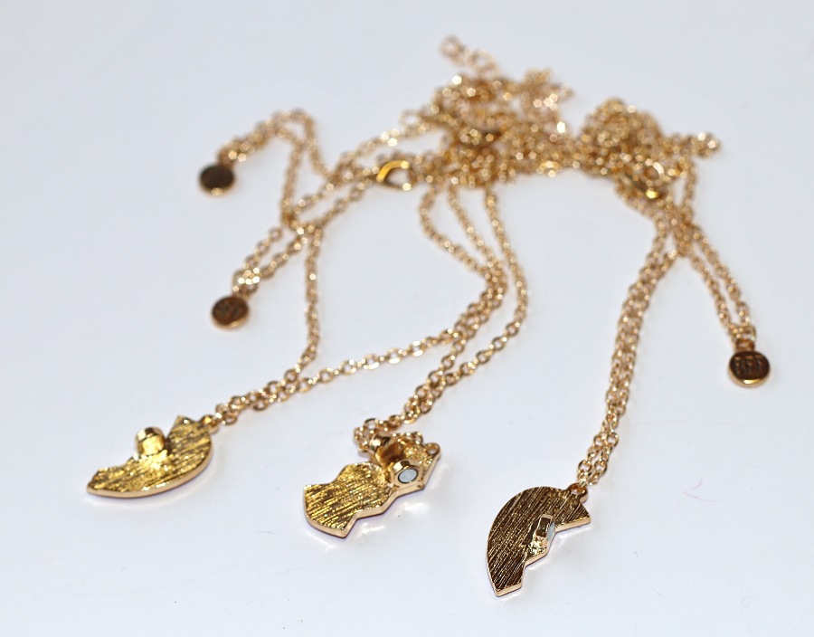 3ks Řetízky párové Fashion Jewerly - Srdce na tři části se třpytkami, Pro nejlepší kámošky, Růžová a bílá Perleť, Něžná Princezna, S Magnetkem, 3 Best Friends 3760