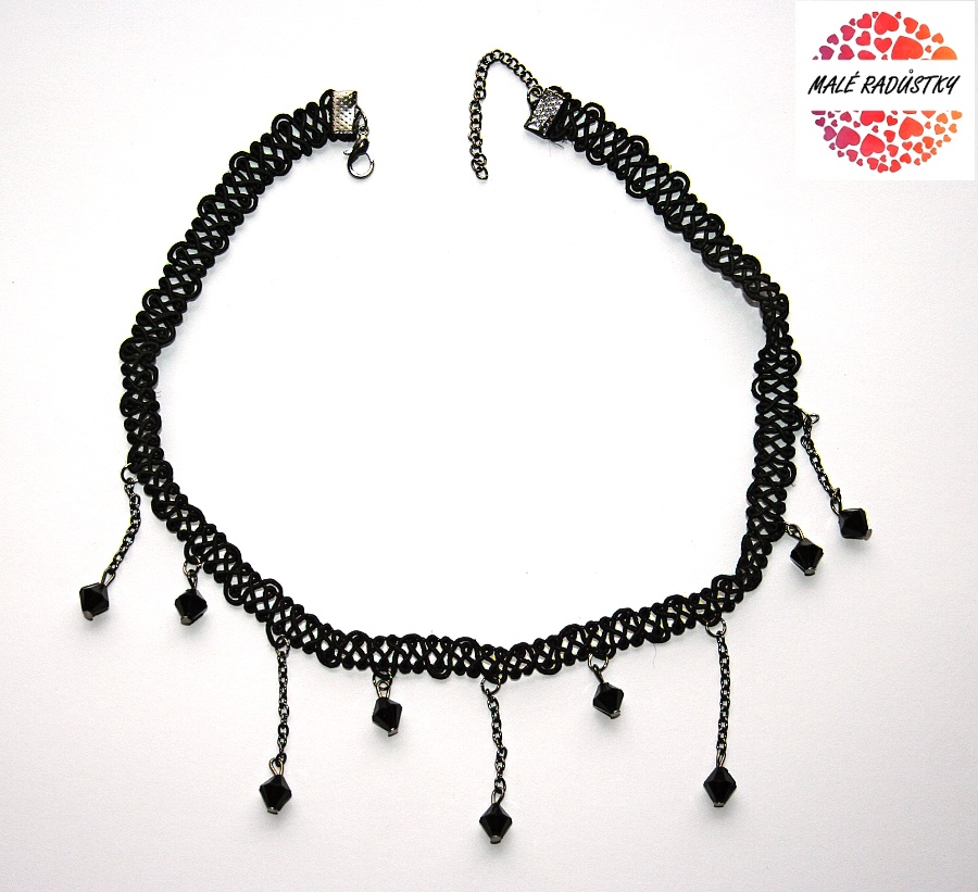 Fashion Jewerly - Krajkový náhrdelník s kamínky 464
