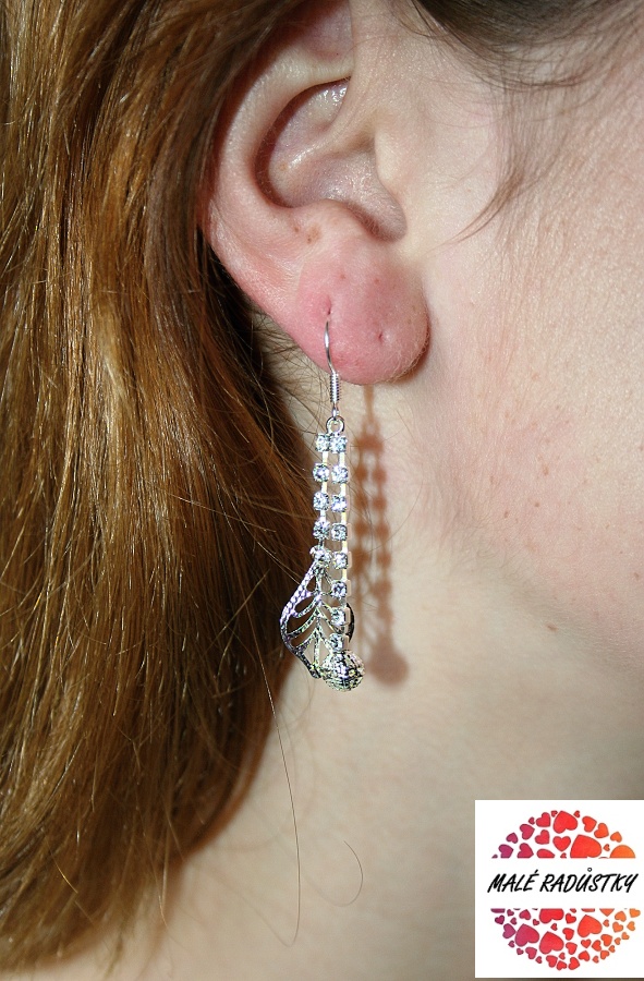 Fashion Jewerly - Stříbrný lístek s kuličkou 482