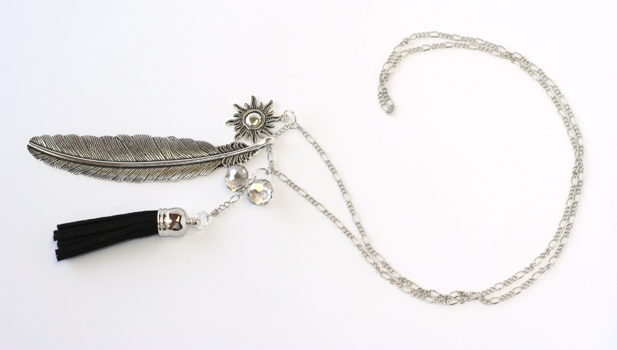 Náhrdelník Fashion Jewerly - Indián, péro, slunce 1166