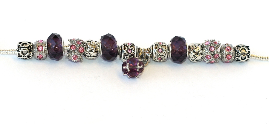 Korálek na náramek Fashion Jewerly - Fialová kráska 1585