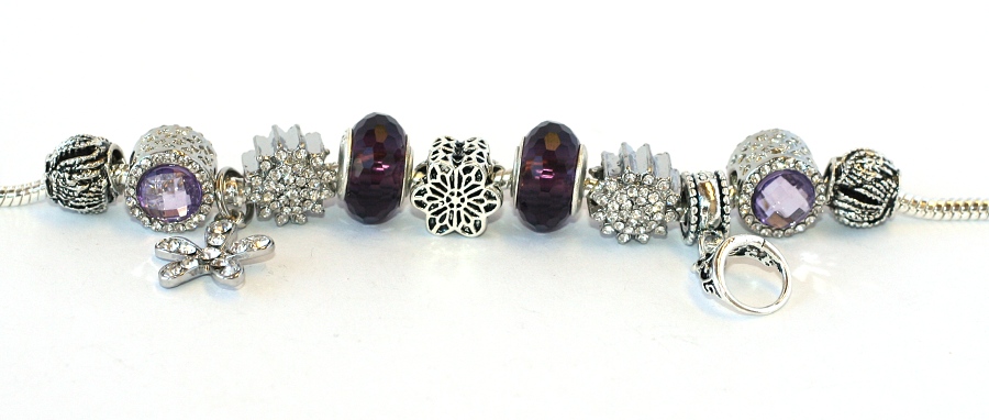 Korálky na náramek Fashion Jewerly - Fialová luxusní květina 1587