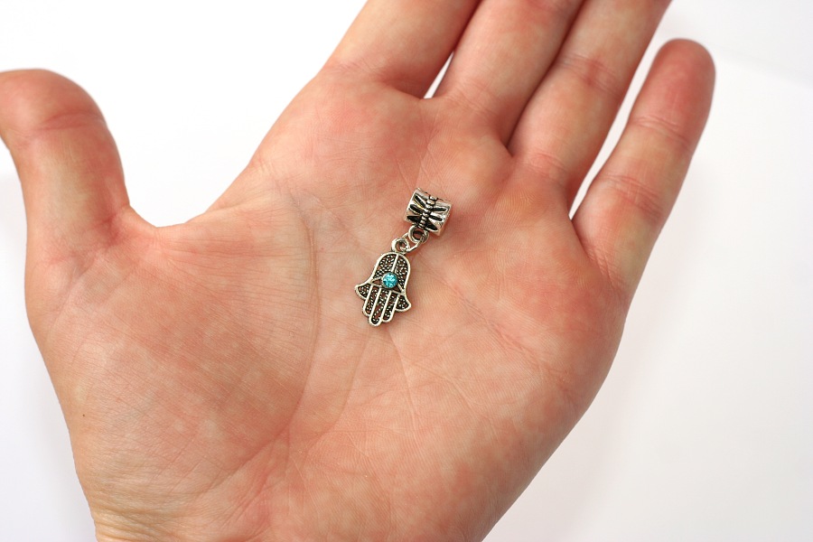 Korálek Fashion Jewerly - Přívěsek Ruka Fátimy, Hamsa, modrá 1638
