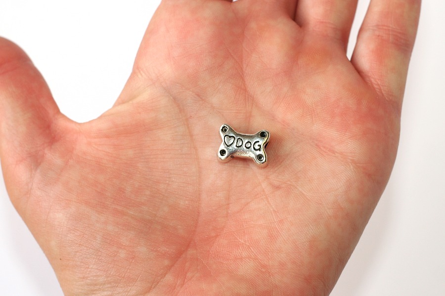 Korálek na náramek Fashion Jewerly - Kost pro psa, Love dog 1677