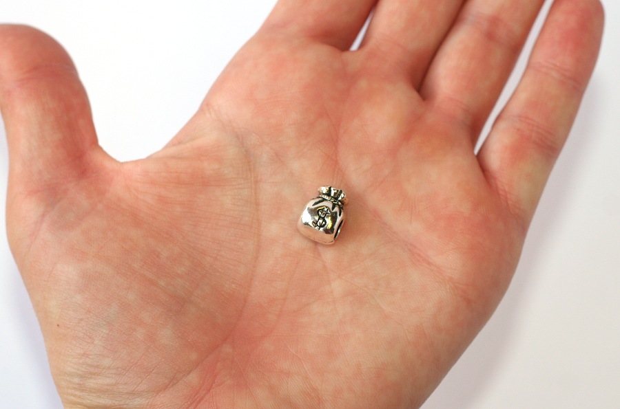 Korálek na náramek Fashion Jewerly - Peníze, měšec, dolar, bohatství 1712