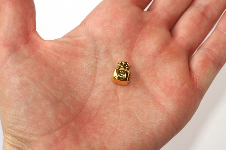 Korálek na náramek Fashion Jewerly - Peníze, měšec, dolar, bohatství 1713
