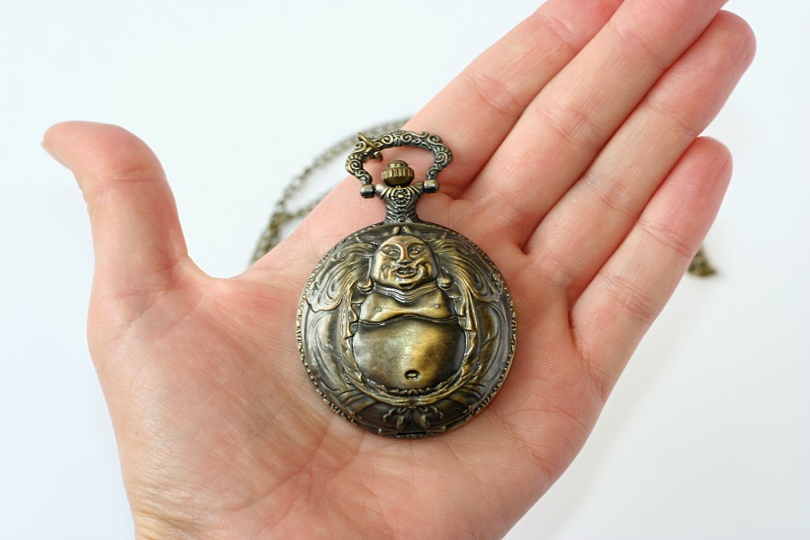 MR kapesní, otevírací hodinky na řetízku - Sumo, Tlustý čínský bojovník muž 1785