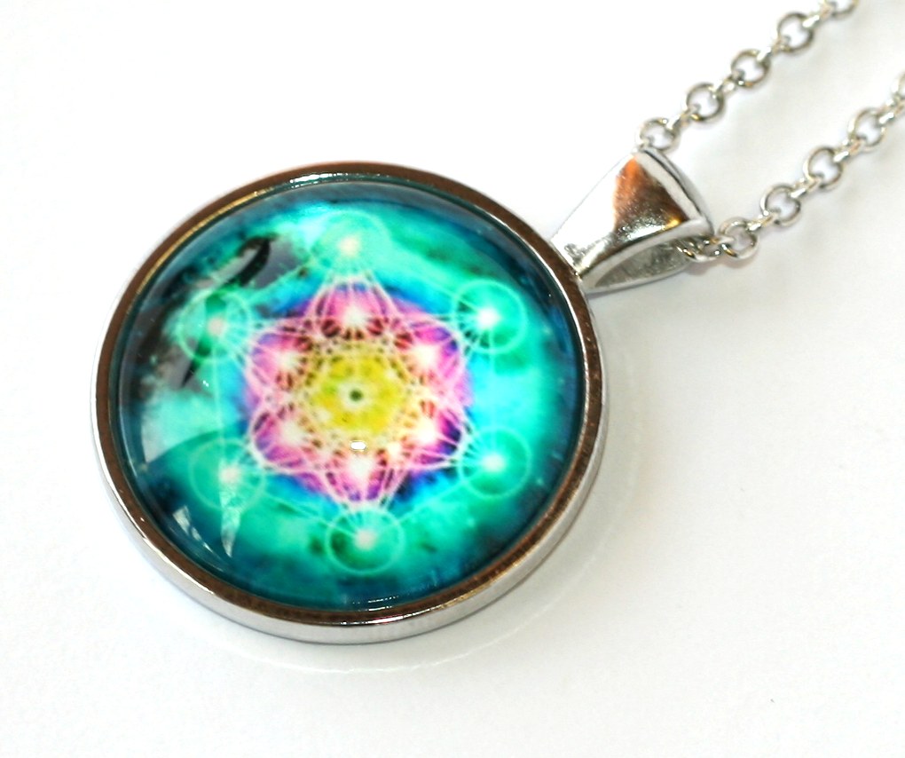 Řetízek Fashion Jewerly - Amulet Mandala, posvátná geometrie, Yoga, Namaste 1934