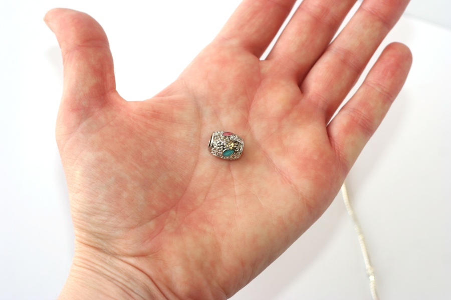 Korálek na náramek Fashion Jewerly - Modré a růžové lístečky, lístky 2040