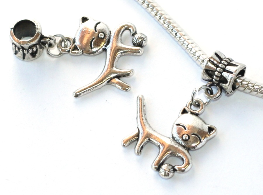 Korálek na náramek Fashion Jewerly - Přívěsek Kočka s klubíčkem 2122