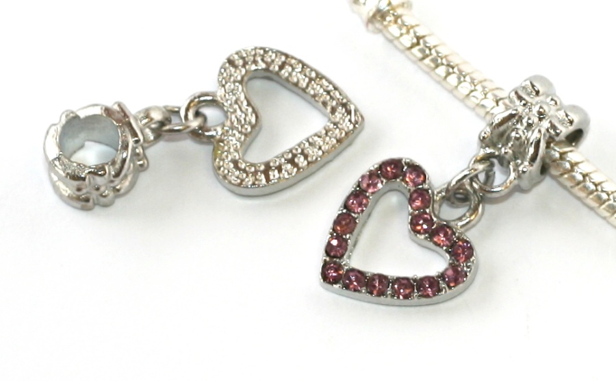 Korálek Fashion Jewerly - Přívěsek Srdce zdobené kamínky 2140