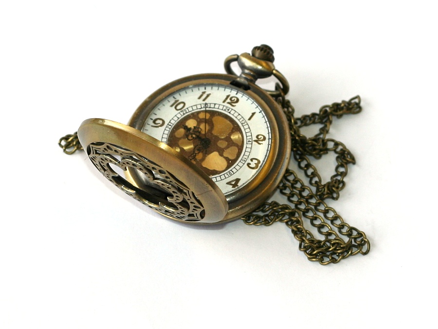 MR Kapesní Hodinky na řetízku - Vintage Flower, Gold style, Retro Woman 2261