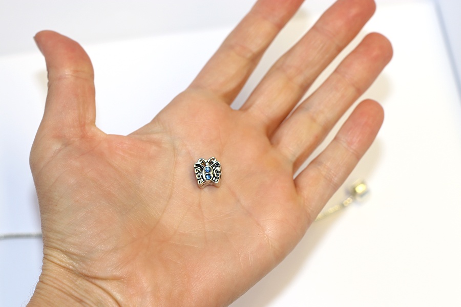 Korálek na náramek Fashion Jewerly - Modrý motýlek, Blue Butterfly 2321