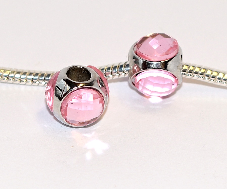 Korálek na náramek Fashion Jewerly - Růžová kráska plná třpytivých odlesků 2326