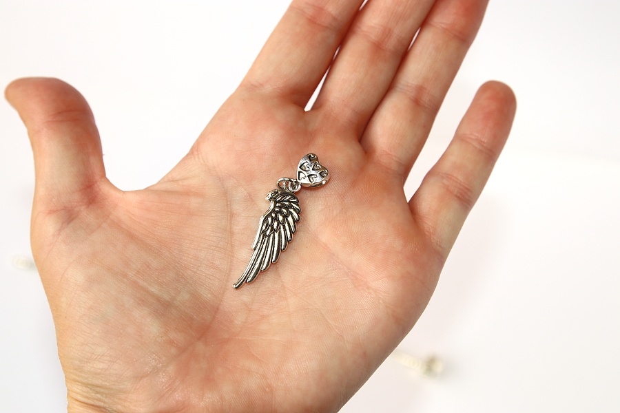 Korálek Fashion Jewerly - Přívěsek Andělské křídlo větší, Srdce plné srdíček, Angels love 2336