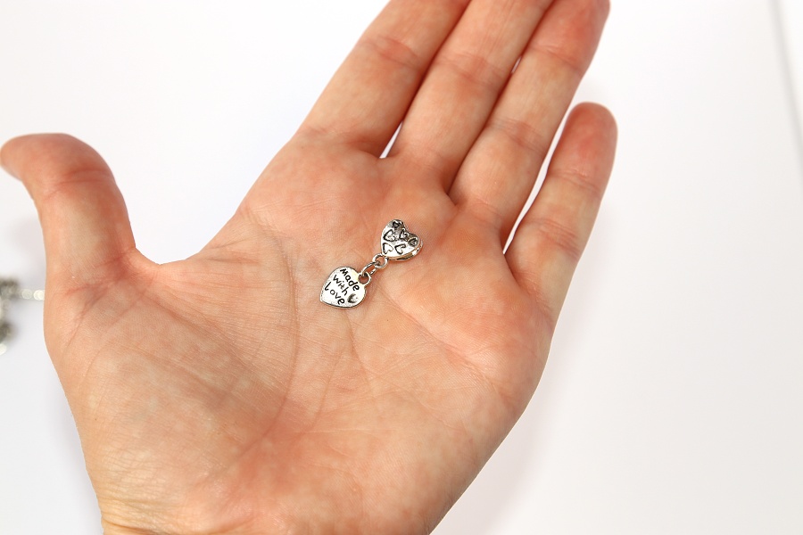 Korálek Fashion Jewerly - Přívěsek Srdce Made with Love, Vytvořeno s Láskou 2343