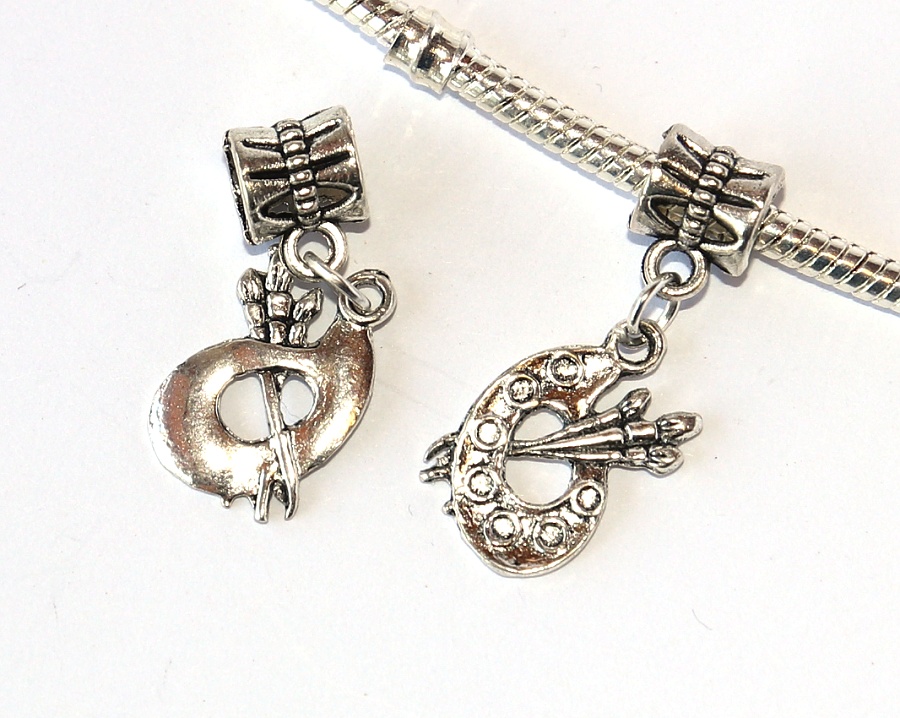 Korálek Fashion Jewerly - Přívěsek Malířská paleta a štětce, Obraz, Malování 2363