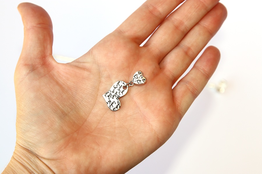 Korálek Fashion Jewerly - Přívěsek Srdce s nápisy, Zamilované psaní 2372