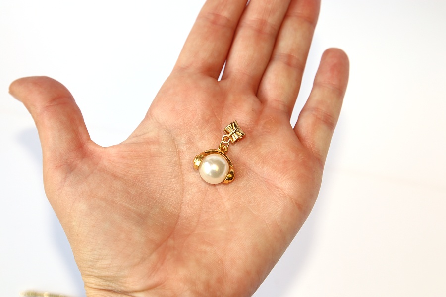 Korálek Fashion Jewerly - Přívěsek Zlatý Smajlík a sluchátka, Love Music, Happy Smile 2395