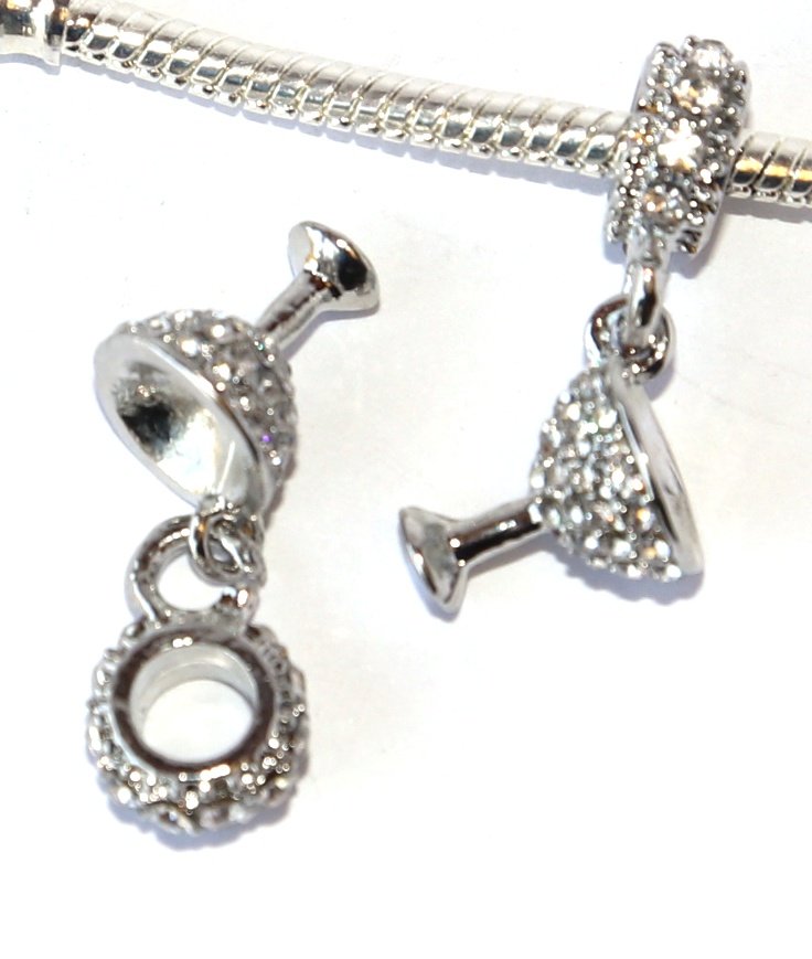 Korálek Fashion Jewerly - Přívěsek Stříbrná sklenička, Víno, Šampaňské, Oslava krásné dámy 2437
