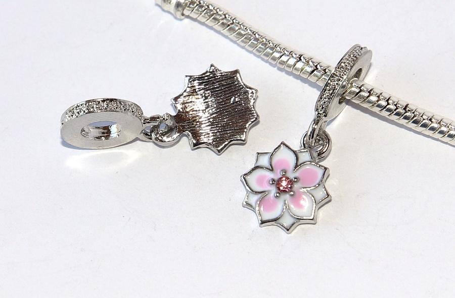 Korálek Fashion Jewerly - Přívěsek Enamel Květina pro princeznu, Pink Flower 2442