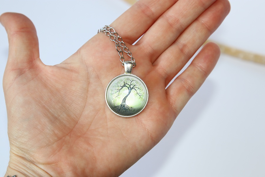 Řetízek Fashion Jewerly - Amulet Strom života, Rodinné kořeny, Green Life, Tree 2531