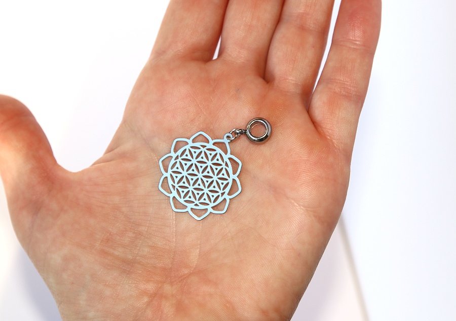 Korálek nerezový Fashion Jewerly - Přívěsek Květ života, Merkaba, Posvátná geometrie 2592