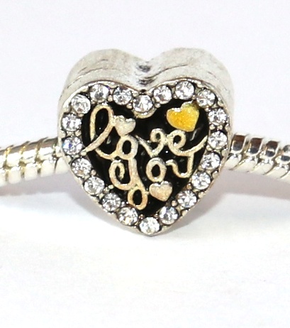 Korálek na náramek Fashion Jewerly - Srdce, Miluji Tě, I love you, Miláček můj jediný 2616