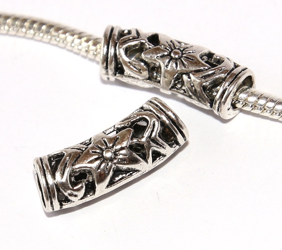 Korálek na náramek Fashion Jewerly - Retro podlouhlá Květina, Flower unique 2660