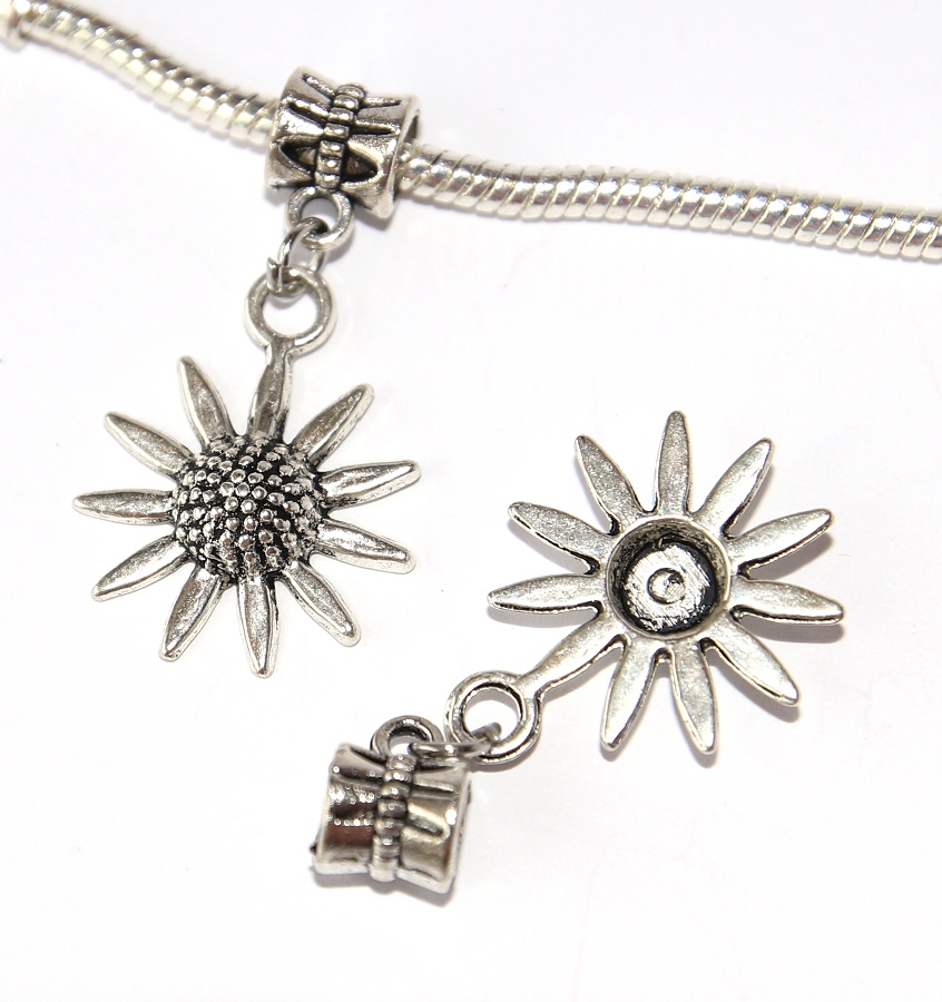 Korálek na náramek Fashion Jewerly - Přívěsek Slunečnice, Květina 2679
