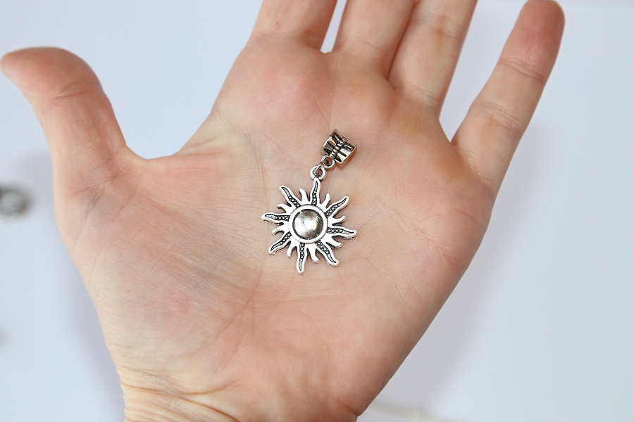 Korálek na náramek Fashion Jewerly - Přívěsek Slunce, Zářící Květina, Sluneční paprsky 2680