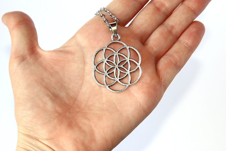 Řetízek Fashion Jewerly - Amulet s Květem života, Merkaba, Kvantová fyzika a vesmírné vědomí, Posvátná geometrie, Flower of Life 2814