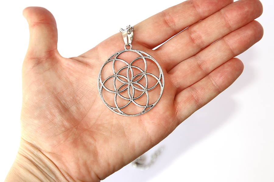 Řetízek Fashion Jewerly - Amulet s Květem života, Merkaba, Kvantová fyzika a vesmírné vědomí, Posvátná geometrie, Flower of Life 2815