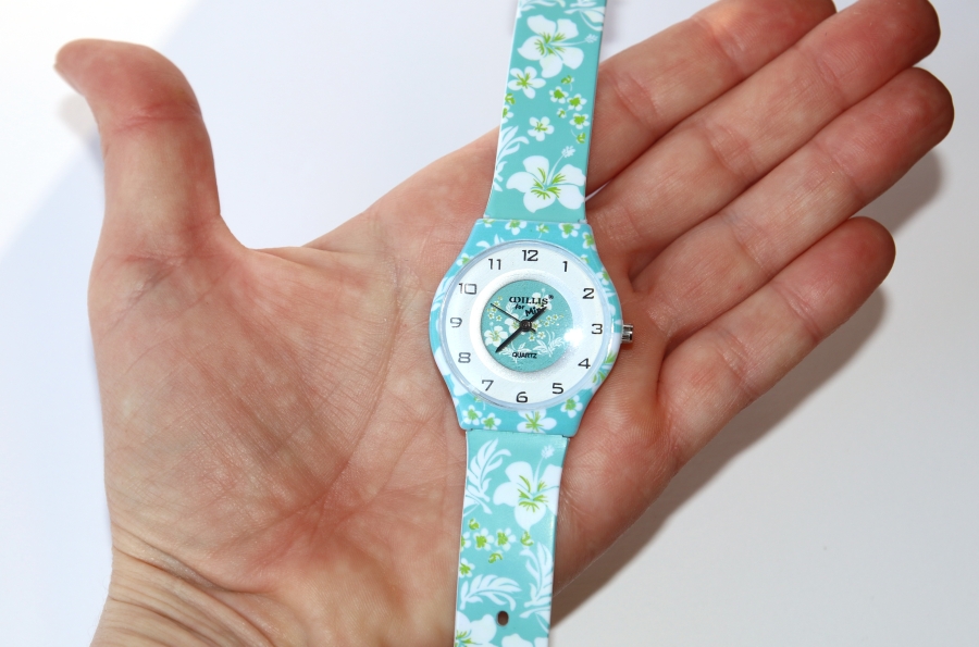 Dětské, dívčí hodinky Fashion Jewerly - Elegantní romatika, Květiny, Bílé lilie v zeleném, Kvalita pro miláčka 3026