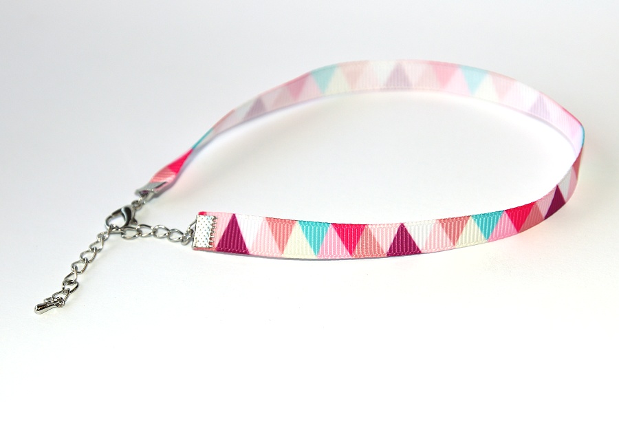 JoyKa Choker, náhrdelník okolo krku, Originalní jediné kusy s příběhem - Nejen Dětský, Dívčí, Trojúhelníky, Stužka z poutní cesty Santiago de Compostela, Roztomilá a decentní kráska, Dobrodružství, Cutie 3350